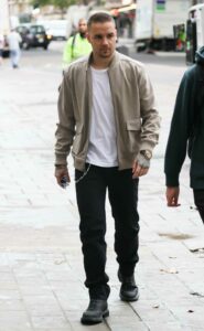 Liam Payne in a Beige Track Jacket