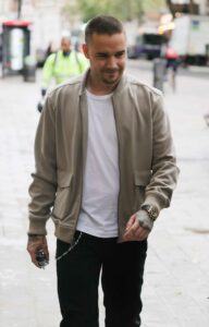 Liam Payne in a Beige Track Jacket