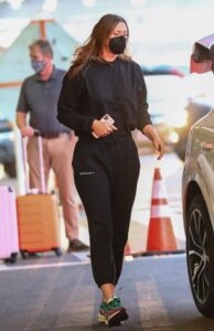 Maria Sharapova in a Black Sweatsuit