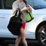 Melanie Chisholm in a Red Spandex Shorts Arrives at a Dance Practice in Los Angeles 10/02/2021