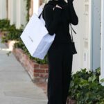 Melanie Griffith in a Black Outfit Shops at Violet Grey on Melrose Place in West Hollywood 10/20/2021