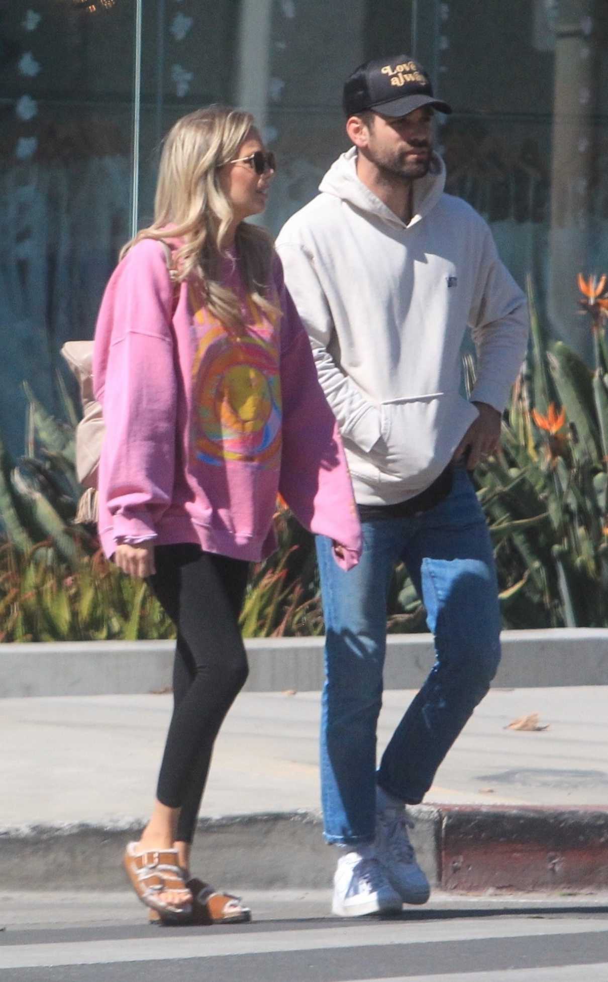 Melissa Ordway in a Pink Sweatshirt