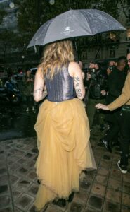 Paris Jackson in a Yellow See-Through Skirt