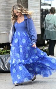 Sarah Jessica Parker in a Blue Dress