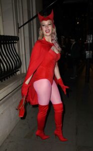 Victoria Clay in a Red Ensemble