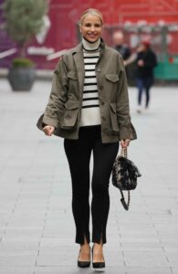 Vogue Williams in an Olive Jacket