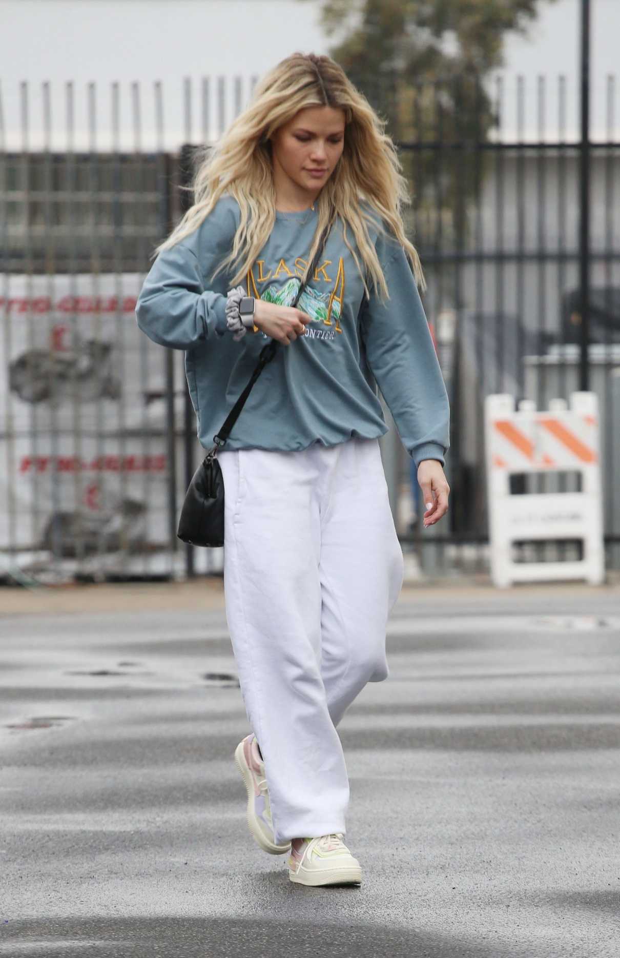 Witney Carson in a White Sweatpants