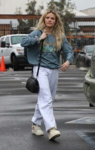 Witney Carson in a White Sweatpants