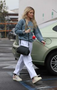 Witney Carson in a White Sweatpants
