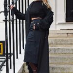 Abbey Clancy in a Black Coat Was Seen Out in London 11/08/2021