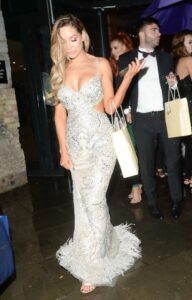 AJ Bunker in a Silver Dress