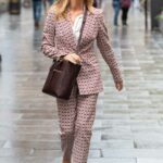 Amanda Holden in a Patterned Pantsuit Leaves the Heart Radio in London 11/12/2021