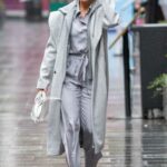 Ashley Roberts in a Grey Coat Leaves the Global Studios in London 11/12/2021