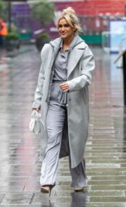 Ashley Roberts in a Grey Coat