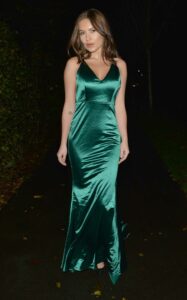 Chyna Ellis in a Green Dress