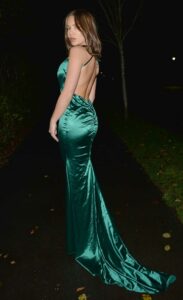 Chyna Ellis in a Green Dress