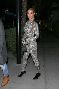 Dorit Kemsley in a Snakeskin Print Catsuit