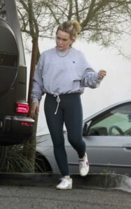 Hilary Duff in a Grey Sweatshirt