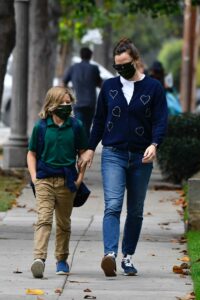 Jennifer Garner in a Black Protective Mask