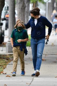 Jennifer Garner in a Black Protective Mask