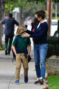 Jennifer Garner in a Black Protective Mask