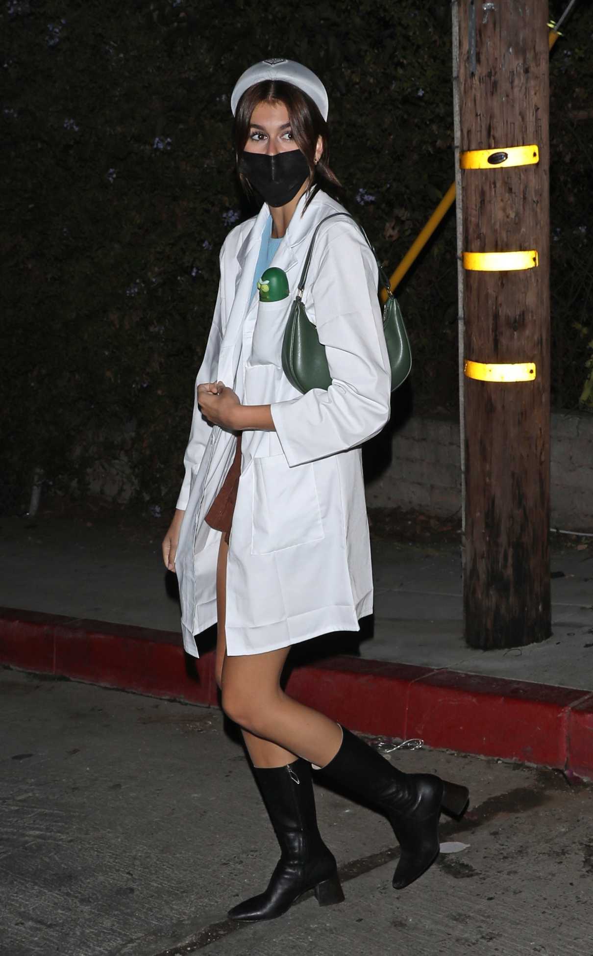 Kaia Gerber Dresses up as Doctor Attends a Halloween Party with Jacob ...