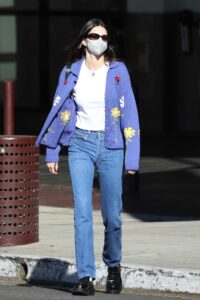 Kendall Jenner in a Purple Cardigan