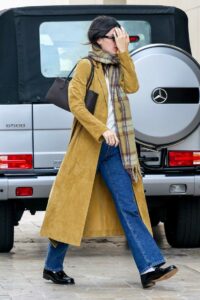 Kendall Jenner in a Yellow Trench Coat