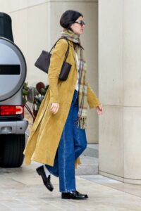 Kendall Jenner in a Yellow Trench Coat