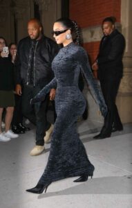 Kim Kardashian in a Black Form Fitting Dress