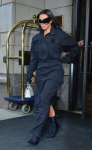 Kim Kardashian in a Black Jumpsuit