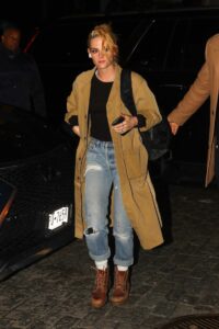 Kristen Stewart in a Yellow Trench Coat