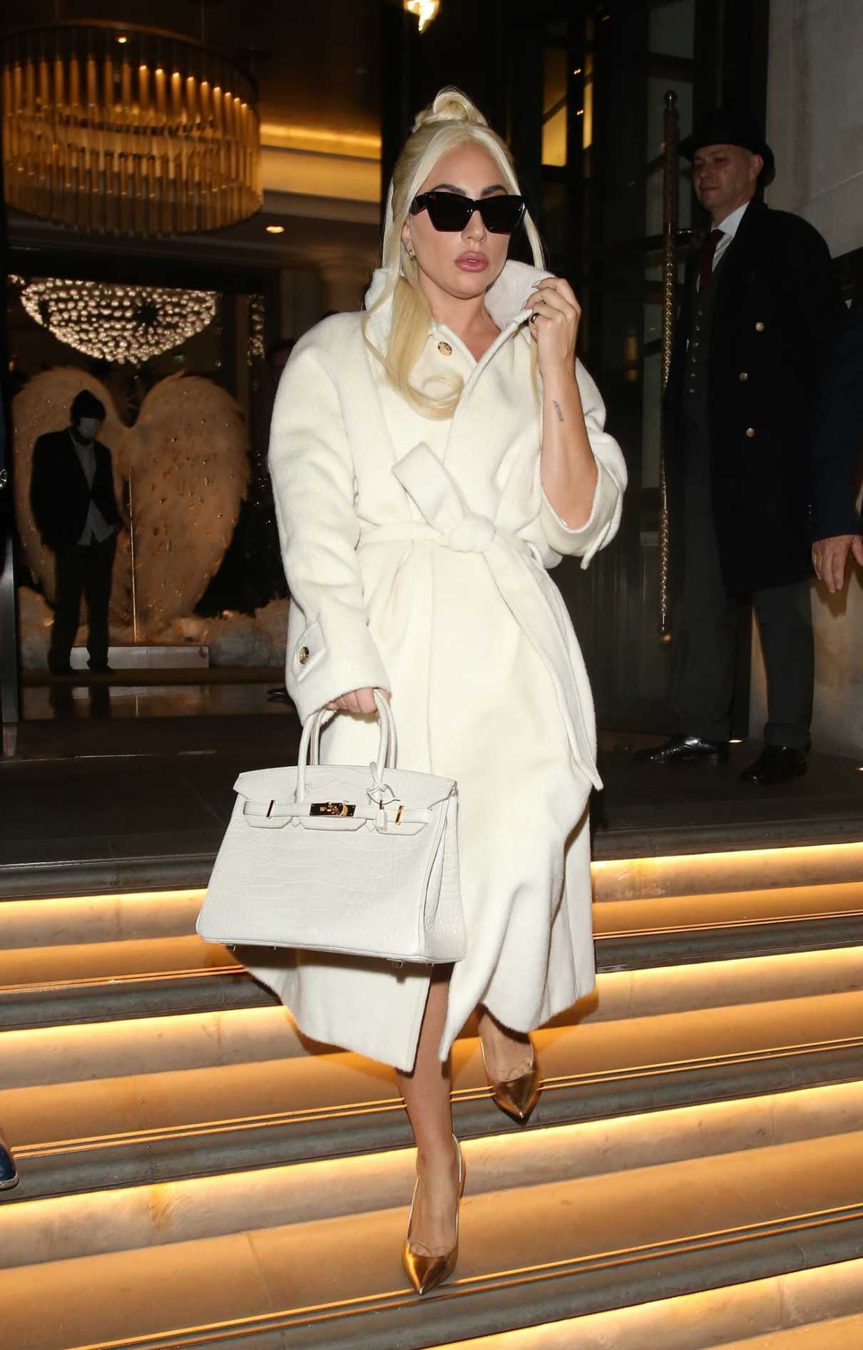 Lady Gaga in a White Coat