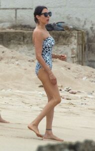 Lauren Silverman in a Monochrome Pattern Swimsuit