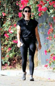 Lucy Hale in a Black Tee