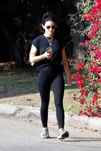 Lucy Hale in a Black Tee