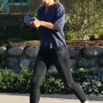 Molly Sims in a Blue Floral Blouse Was Seen Out in Santa Monica 11/15/2021