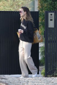 Olivia Wilde in a Black Sweatshirt