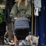 Perrie Edwards in an Olive Jacket Was Spotted Out with Her Newborn Son in Wilmslow, Cheshire 11/20/2021