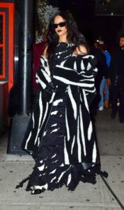 Rihanna in a Black and White Outfit