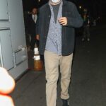 Robert Pattinson in a Beige Pants Leaves a Halloween Party in Los Angeles 10/30/2021