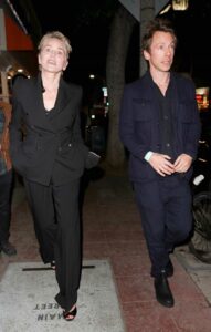 Sharon Stone in a Black Pantsuit