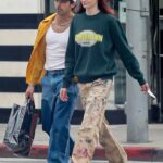 Sophie Turner in a Green Sweatshirt Was Seen Out with Joe Jonas in Beverly Hills 11/01/2021