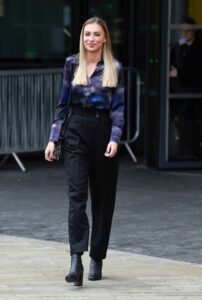 Zara McDermott in a Black Pants