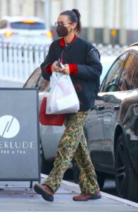 Bella Hadid in a Camo Pants