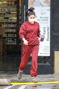 Chantel Jeffries in a Red Sweatsuit