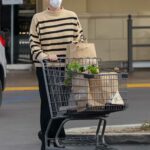 Charlize Theron in a Caramel Coloured Sweater Goes Grocery Shopping at Gelson’s Market in Studio City 12/20/2021