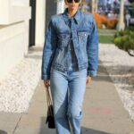 Cindy Mello in a Denim Pantsuit Was Seen Out in West Hollywood 12/10/2021