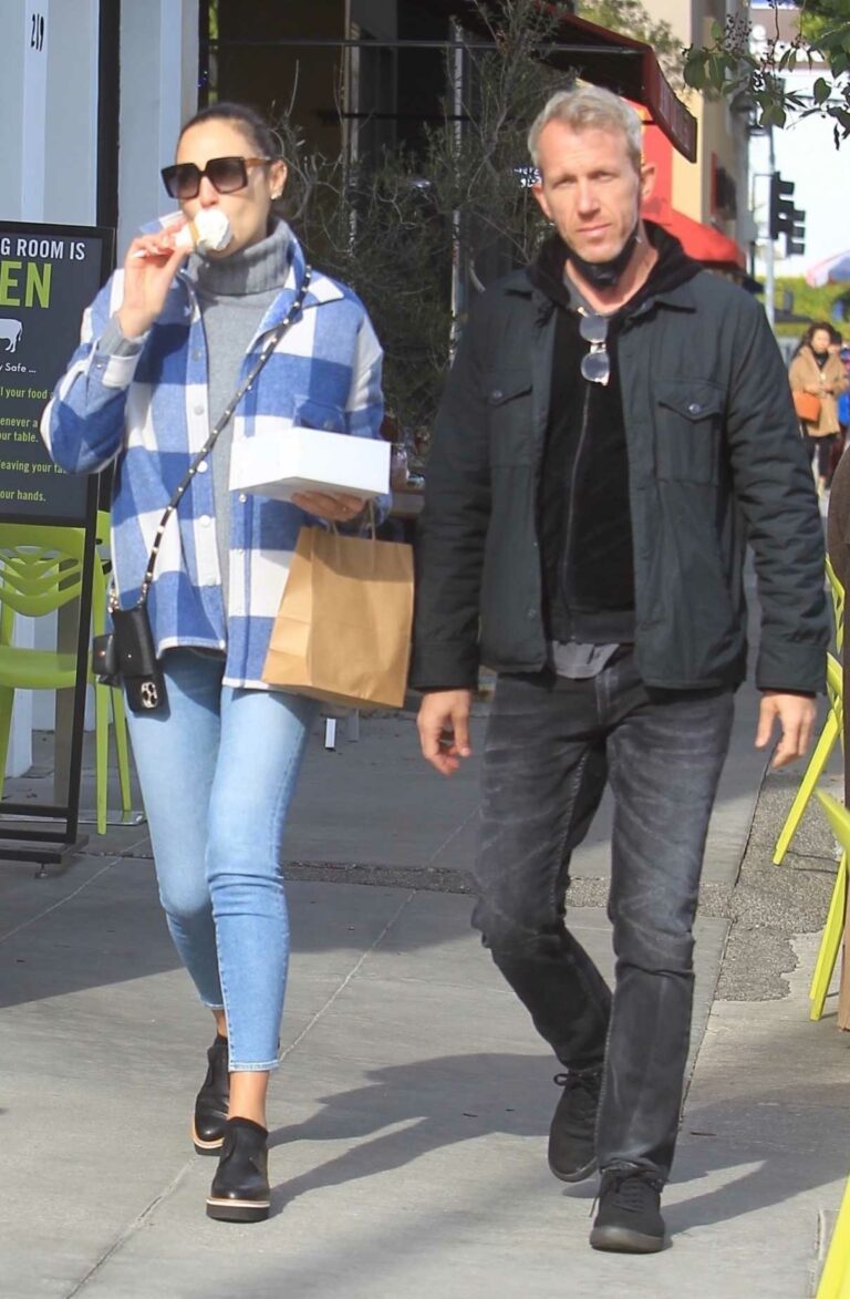 Gal Gadot in a Grey Turtleneck Was Seen Out with Her Husband Yaron