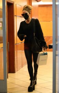 Kate Beckinsale in a Black Protective Mask